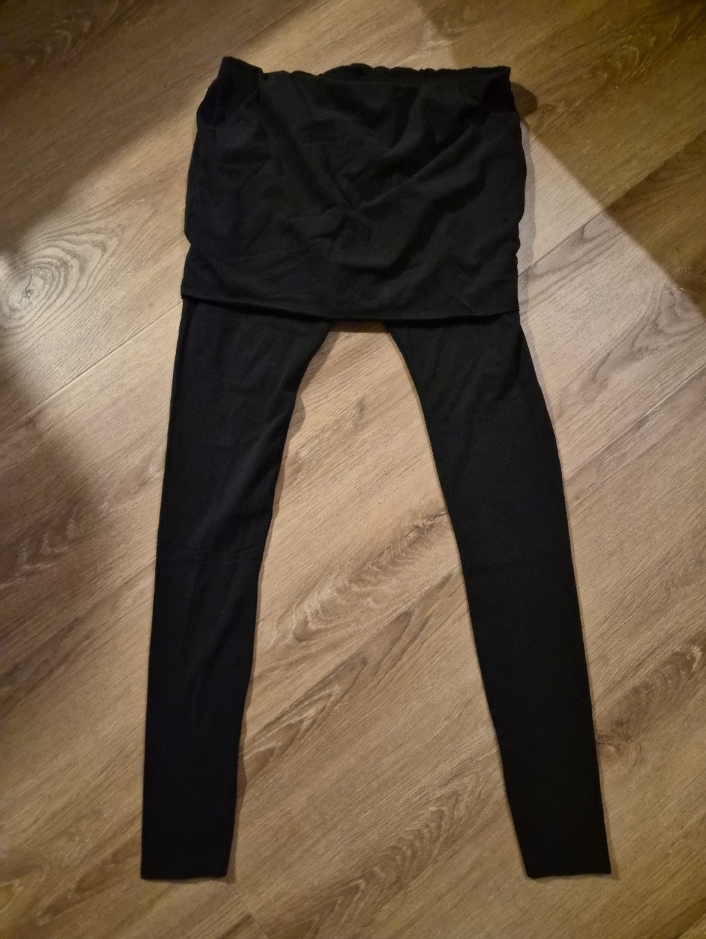 NWT All Saints RAFFI Black Skirted Leggings - Sleek Solid Black large